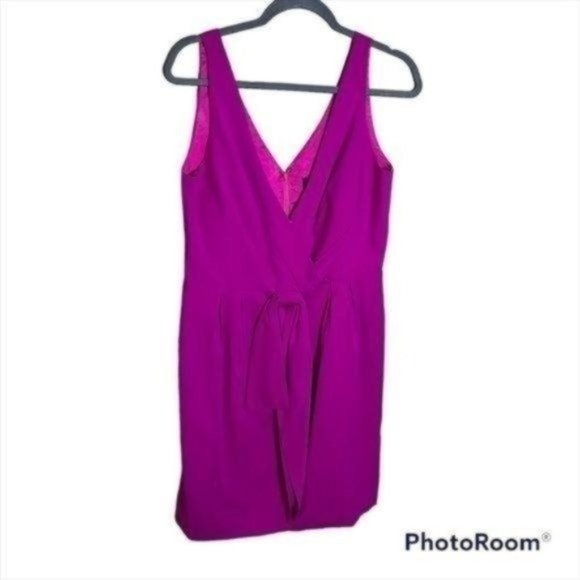 Anthropologie Jill Stuart Dress Size 12 Silk Blend Bow Sleeeveless Pink - Picture 1 of 8